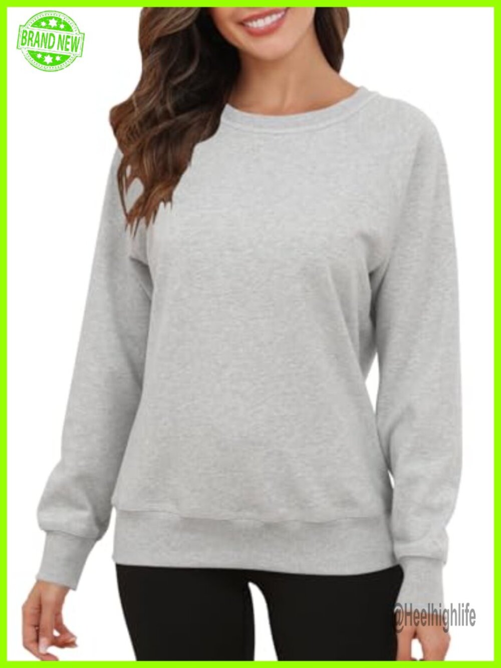 Women's Fleece Lined Raglan Crewneck Sweatshirt Loose Fit Pullover
